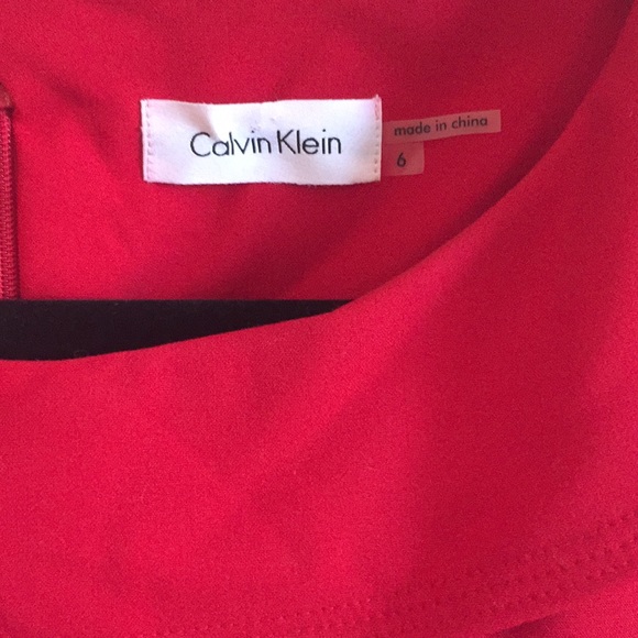 Calvin Klein Red Ruffle Dress - Picture 3 of 3